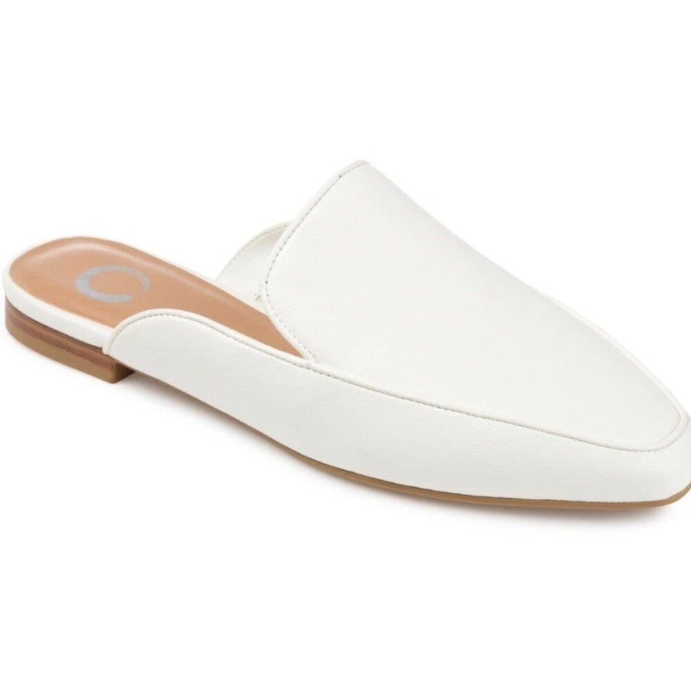 Journee Collection Women’s Akza Wide Width On Square Toe Mules Flats Size 7.5 WD